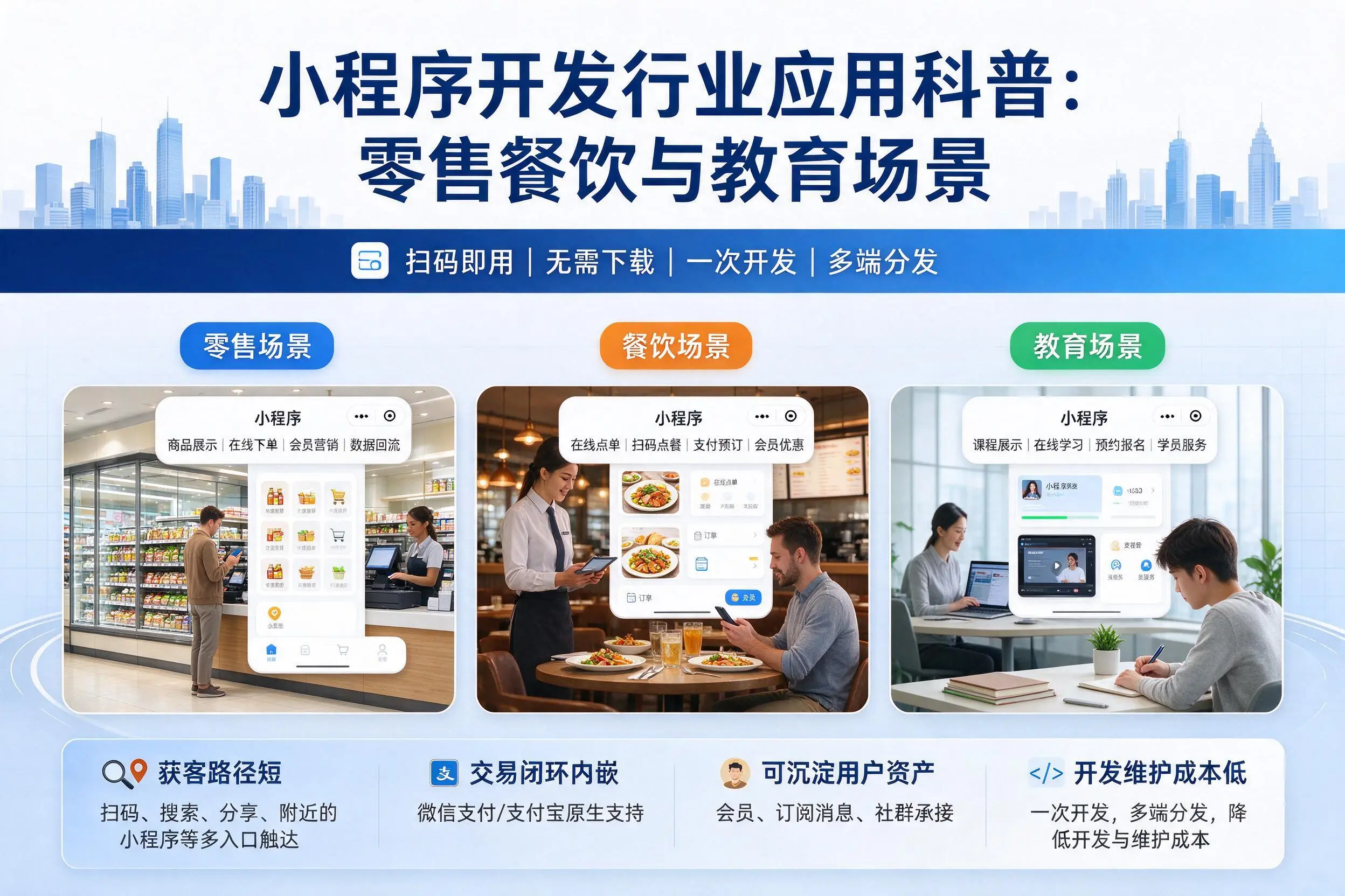 安庆小程序开发行业应用科普：零售餐饮与教育场景