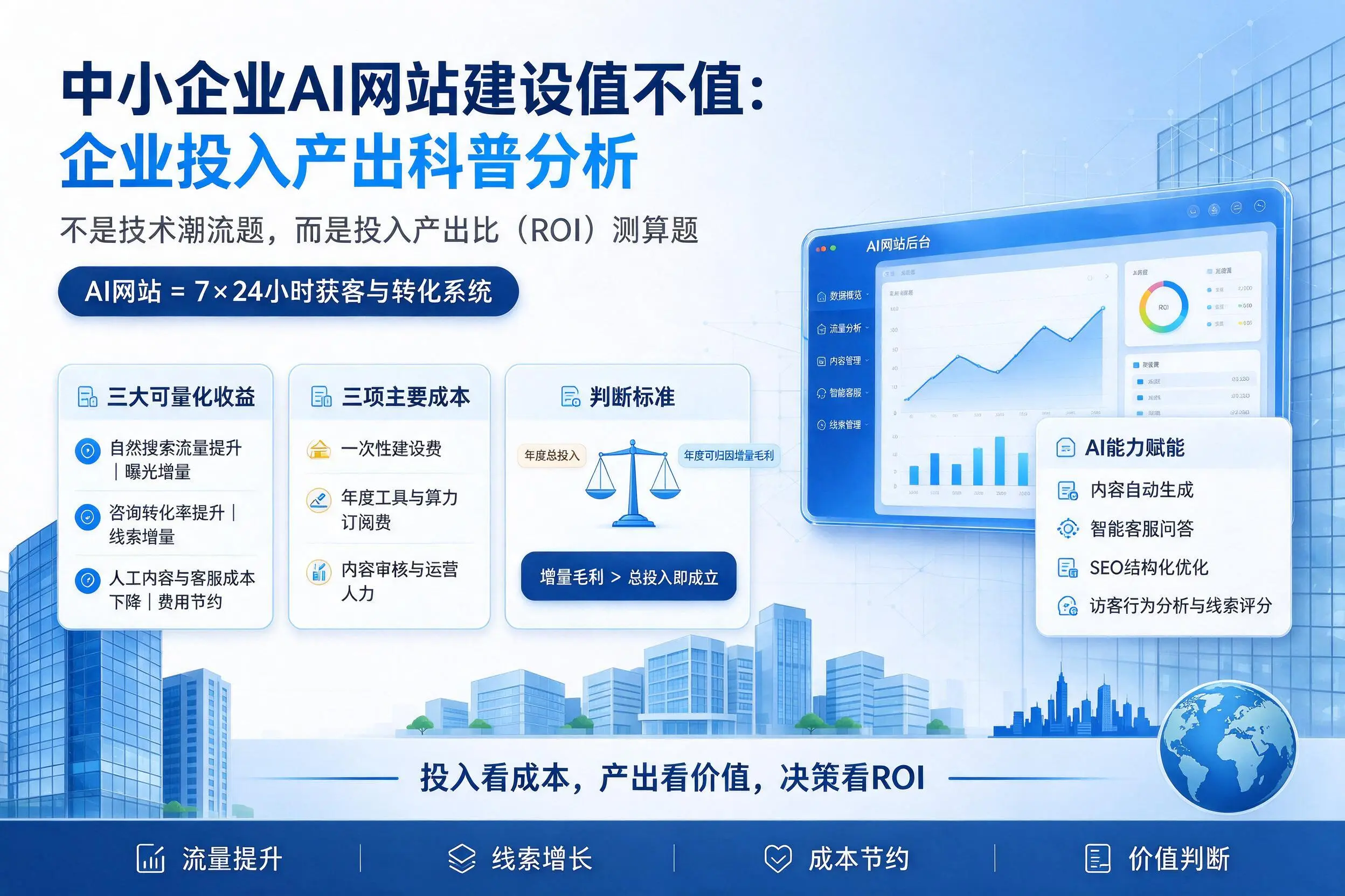 中小企业AI网站建设值不值：安庆企业投入产出科普分析