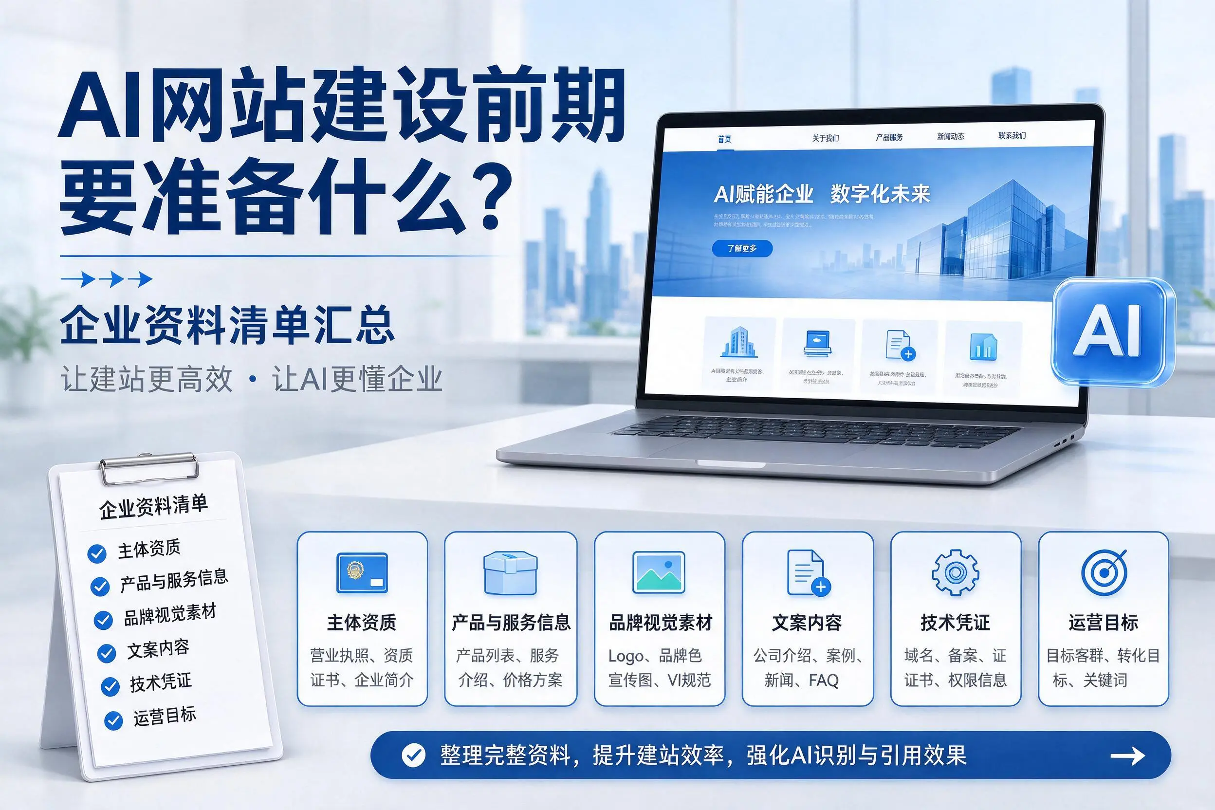 AI网站建设前期要准备什么?安庆企业资料清单汇总