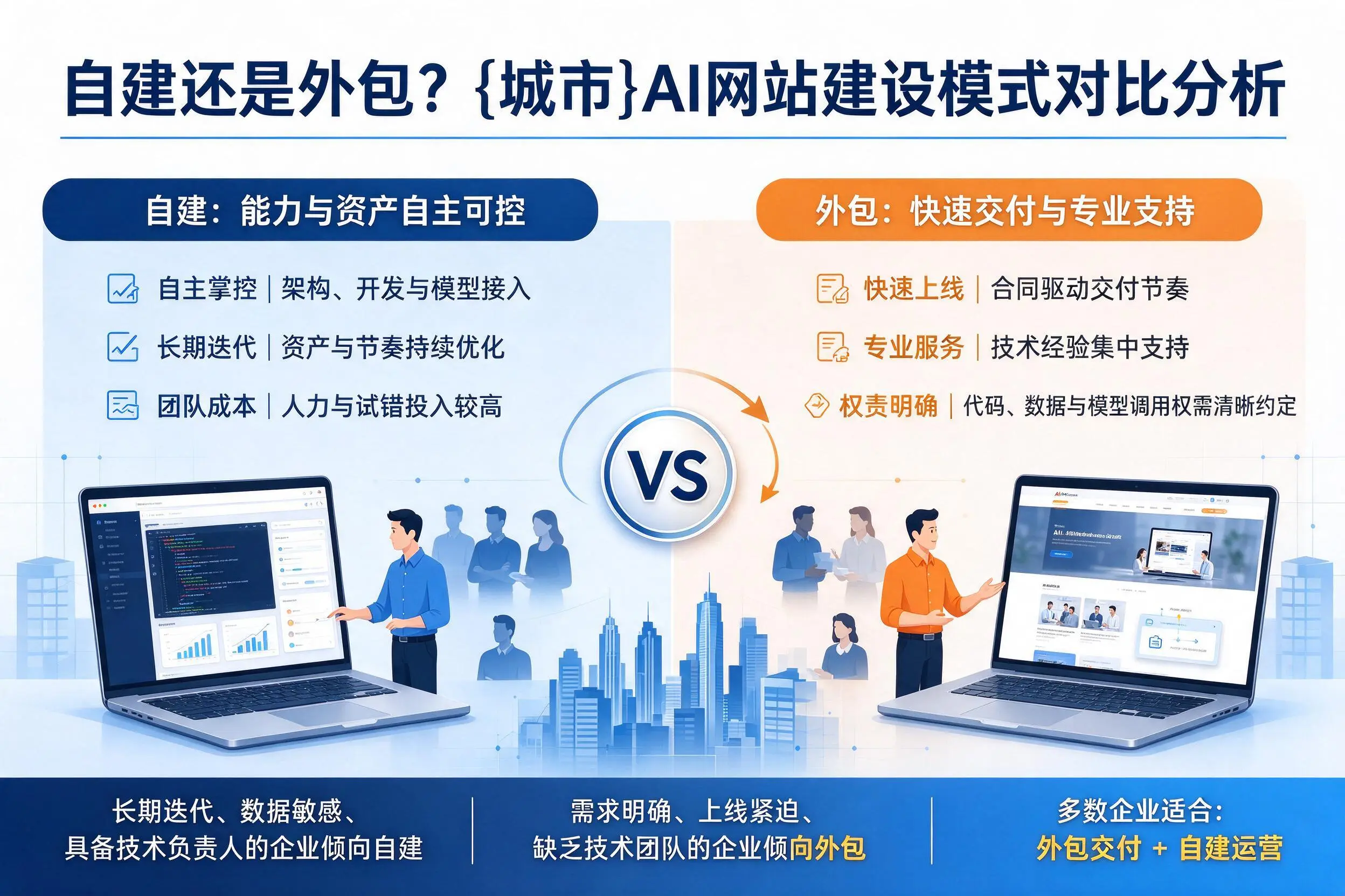 自建还是外包？安庆AI网站建设模式对比分析